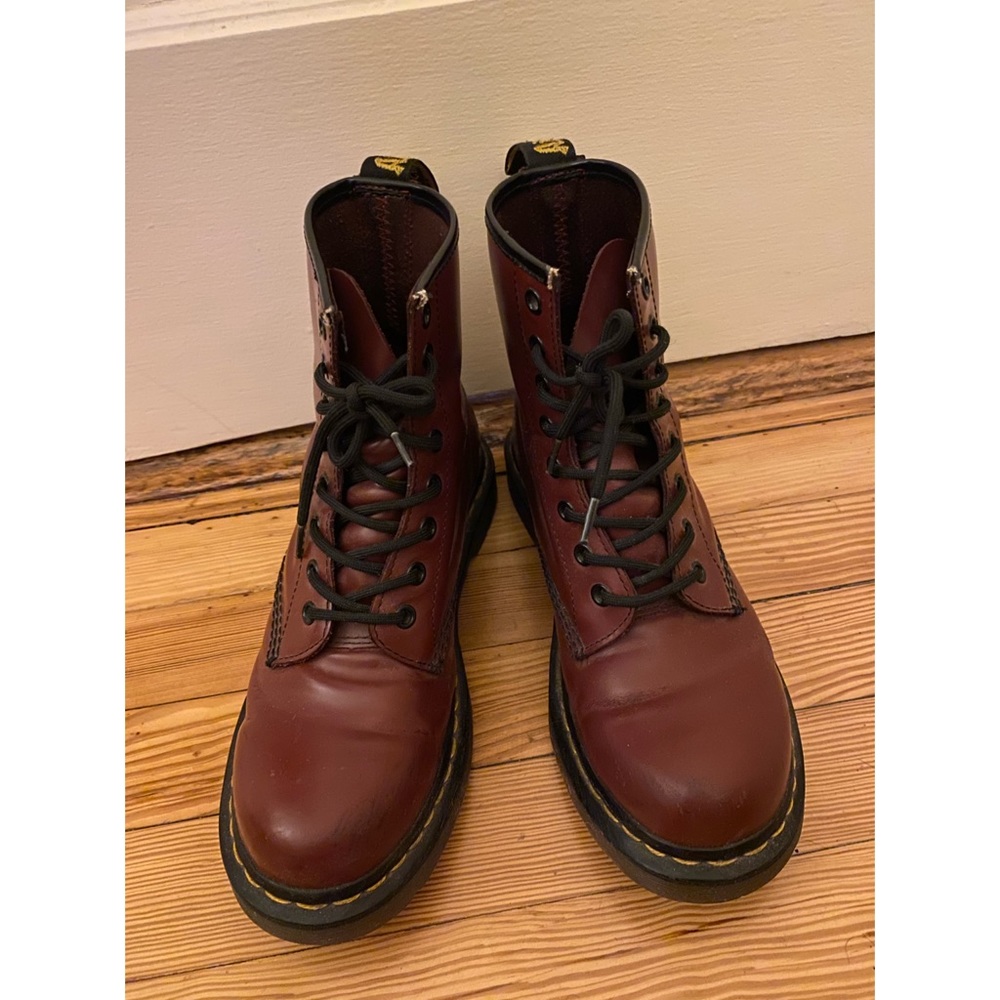 DR. MARTENS Cherry 1460 Smooth Leather Lace Boots